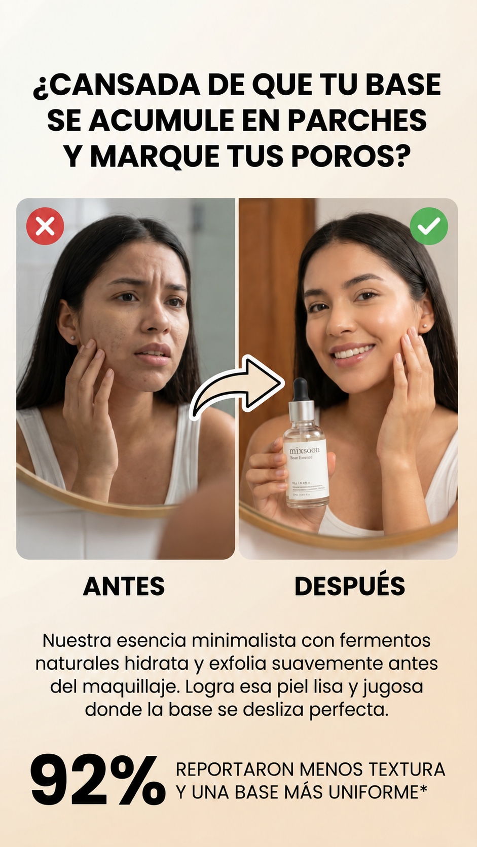 Antes y después de usar la esencia