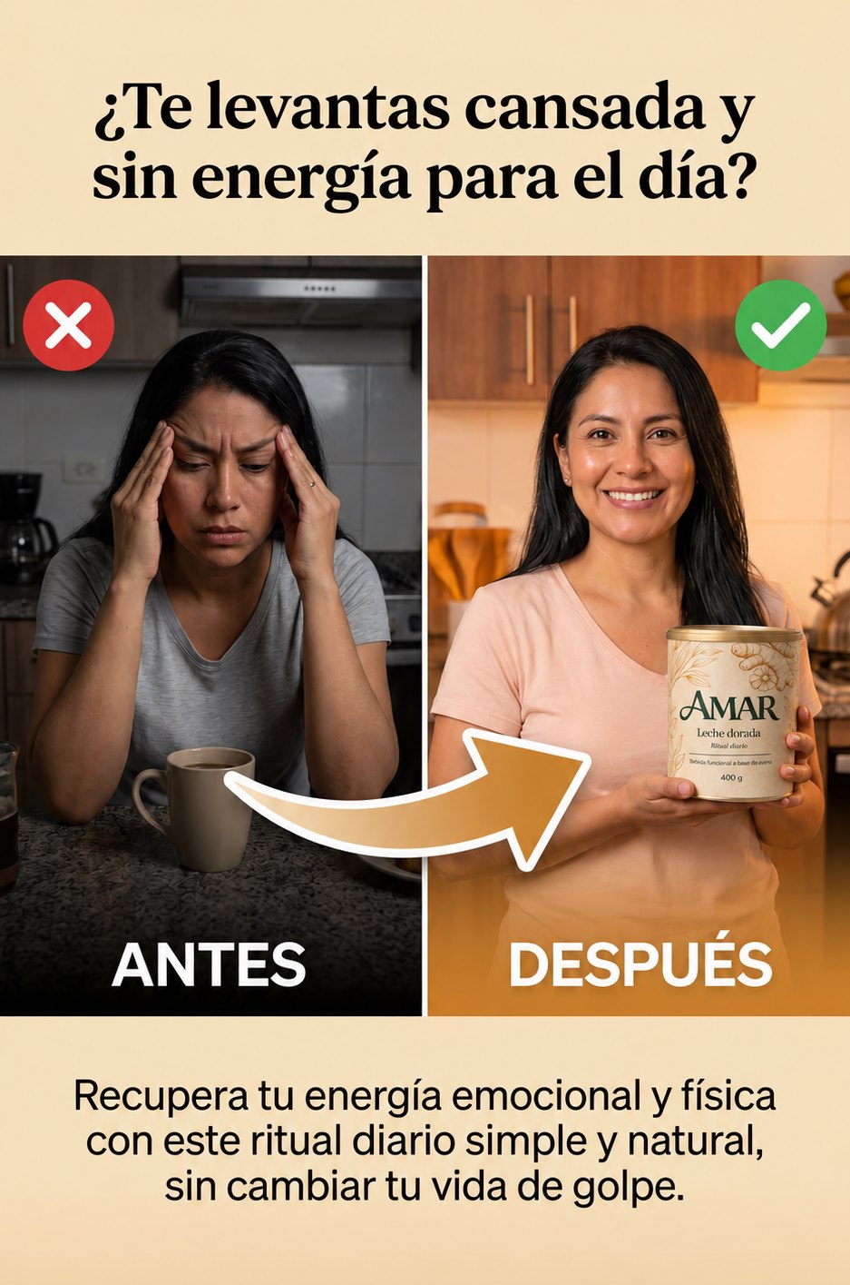 ¿Te levantas cansada y sin energía para el día?