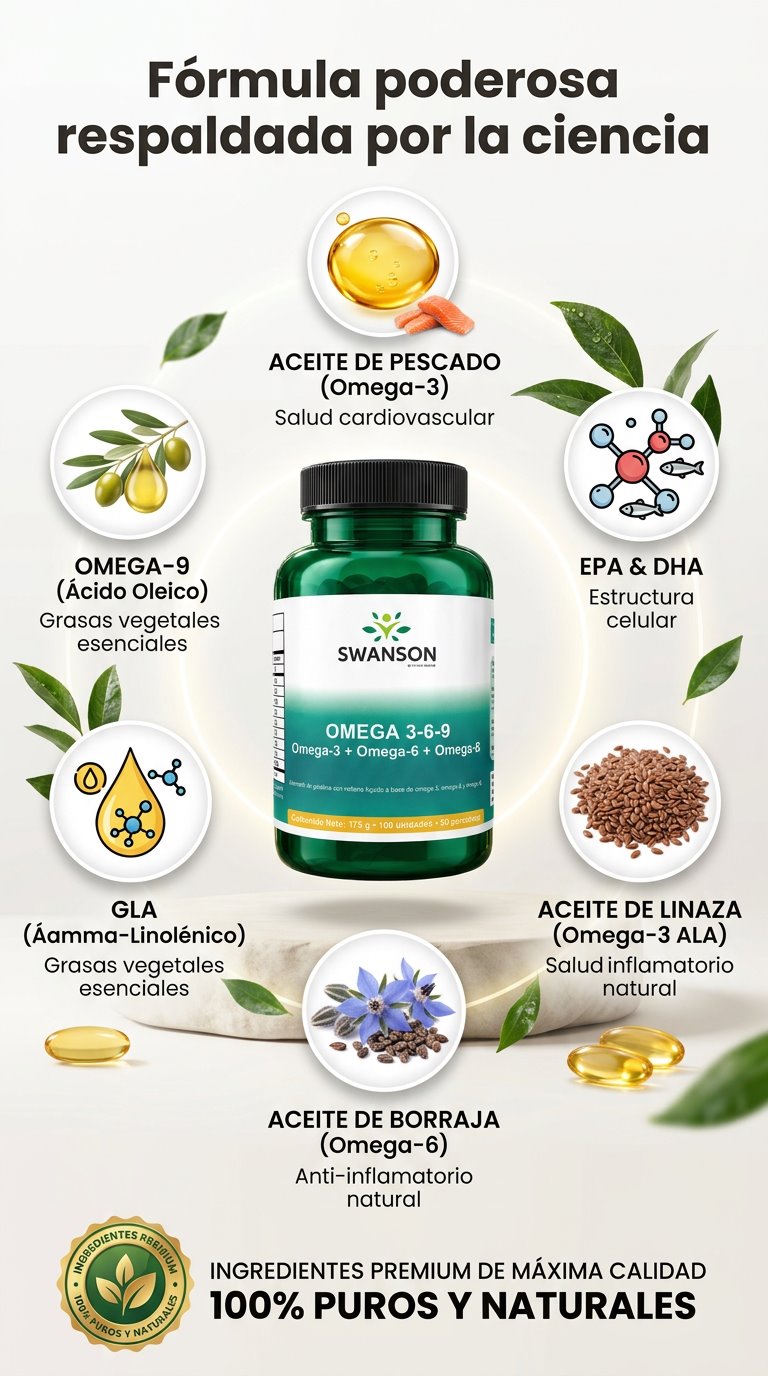 Fórmula con aceite de pescado, linaza y borraja: omega 3, 6 y 9