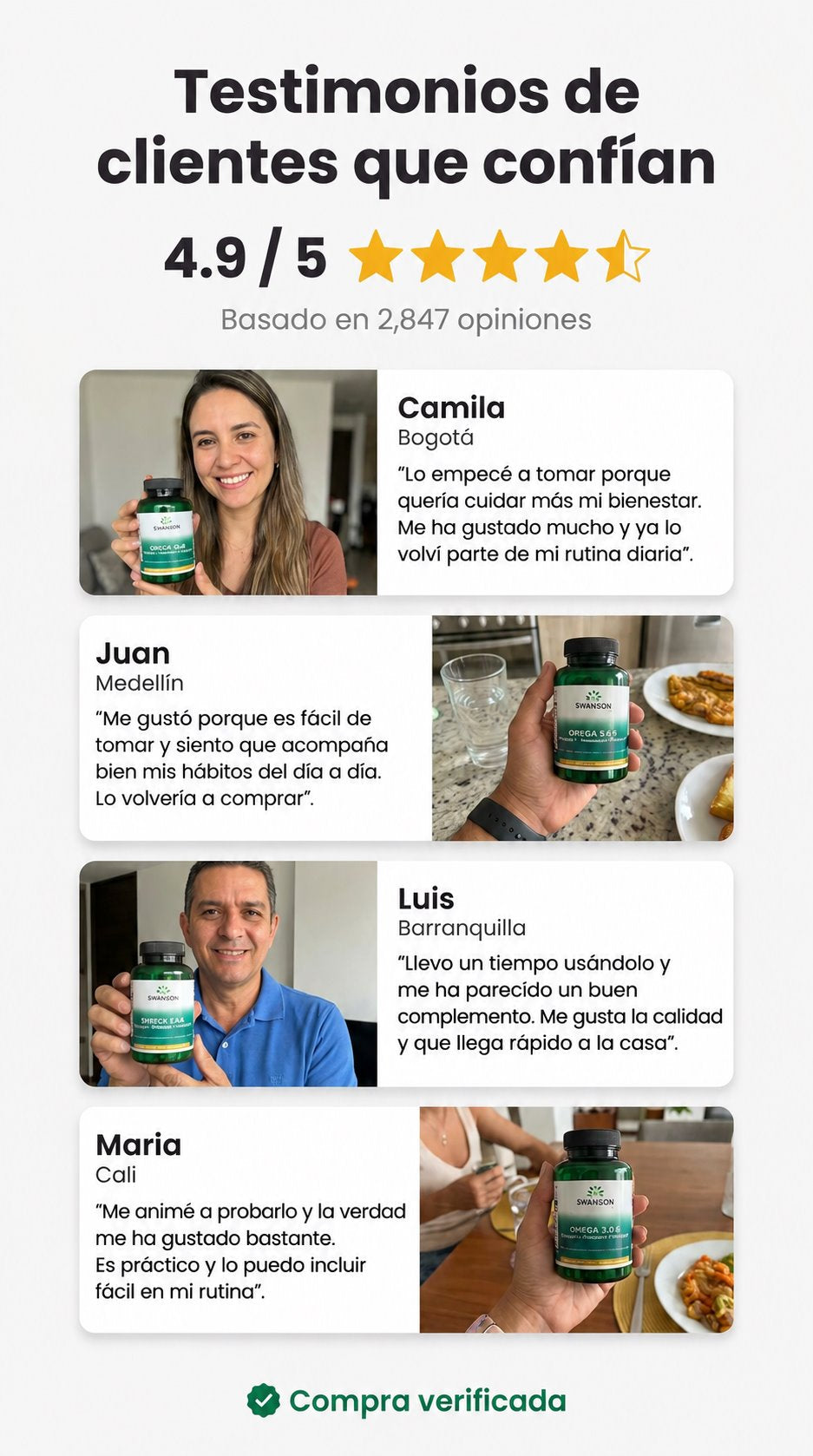Testimonios de clientes en Colombia