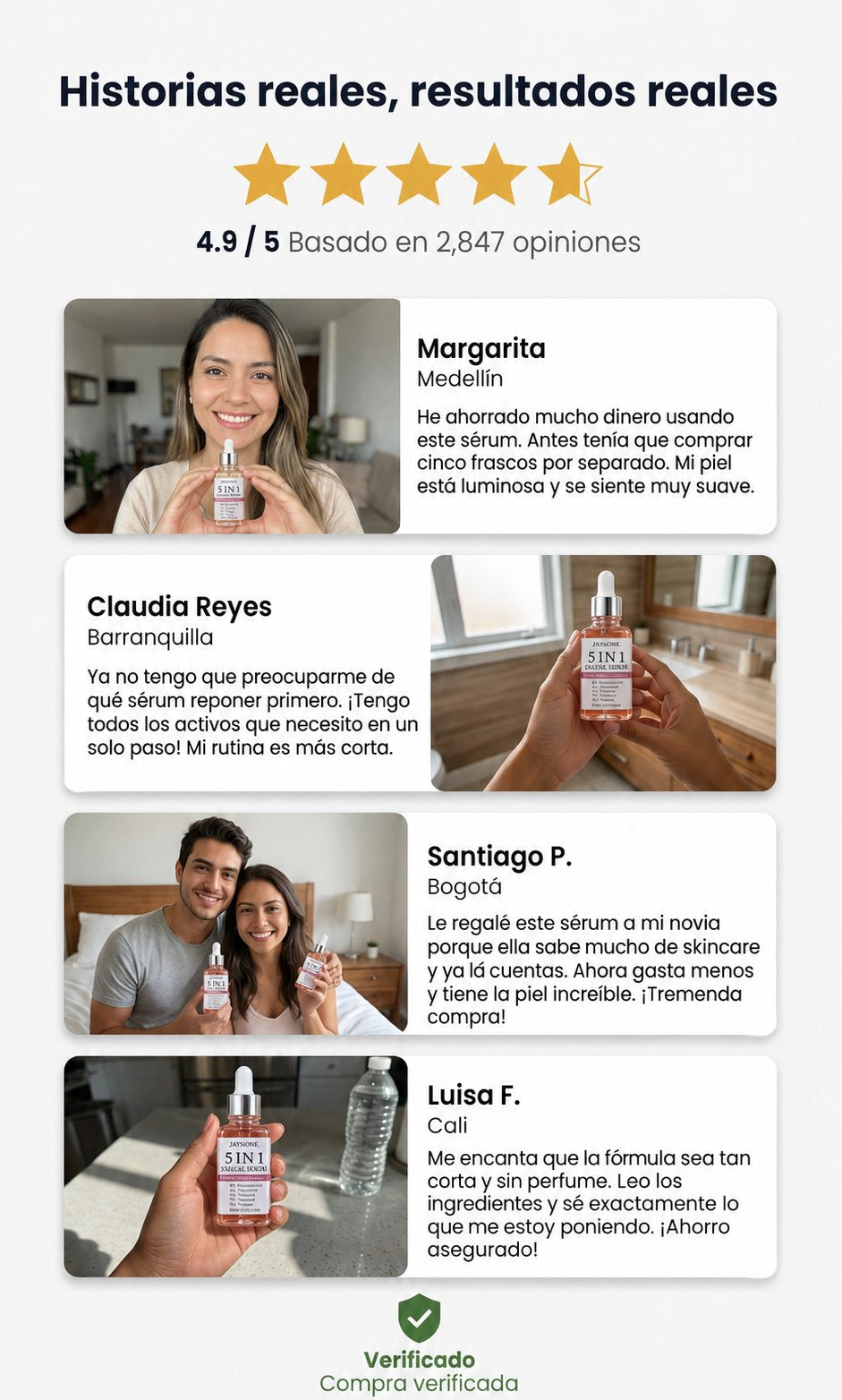 Historias reales, resultados reales